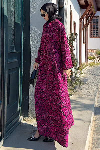 Cockatoo Women's Ethnic Pattern Viscose Fabric Patterned Long Dress