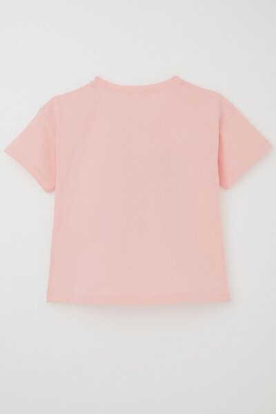 Breeze T-Shirt Crop Slogan για κορίτσια με λουλουδάτο εμπριμέ 9-14 ετών, ροζ