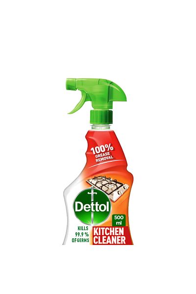 Dettol Kitchen Cleaner Spray Bottle, Orange Scent, 500 ml