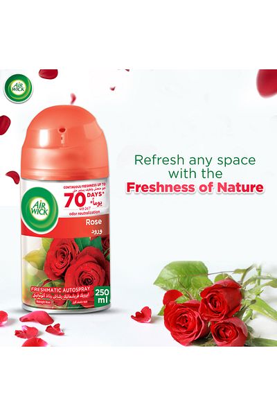 Air Wick Freshmatic Autospray Refill, Rose Scent, 250ml x 3
