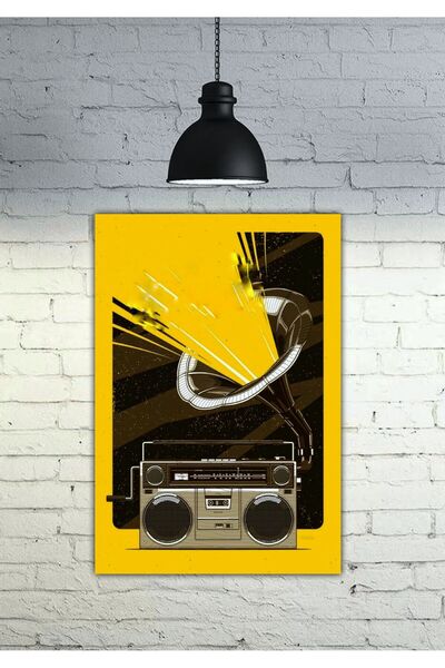 icase Muzică Disc Casetă Microfon Decor Concept Masă MDF Calitate Imprimare C...