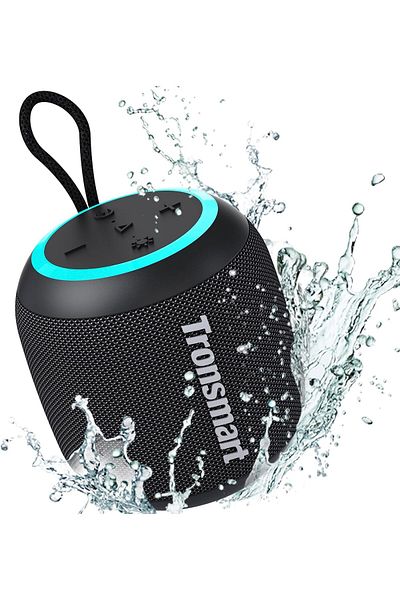 Tronsmart T7 Mini Compact Portable Bluetooth Speaker With Lights, Stereo Sound, Bluetooth 5.3- Black