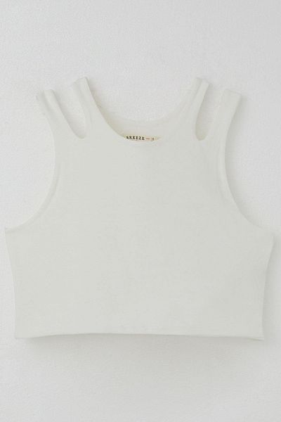 Breeze Crop T-Shirt για κορίτσια 9-16 ετών - Διπλό λουράκι και λεπτομέρεια ώμου, εκρού