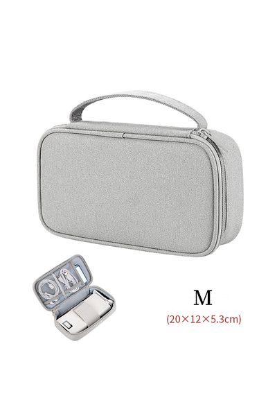 Choice Grey M Large Size Travel Organizer Bag Cable Storage Organizers Pouch Carry Case Portable Waterproof