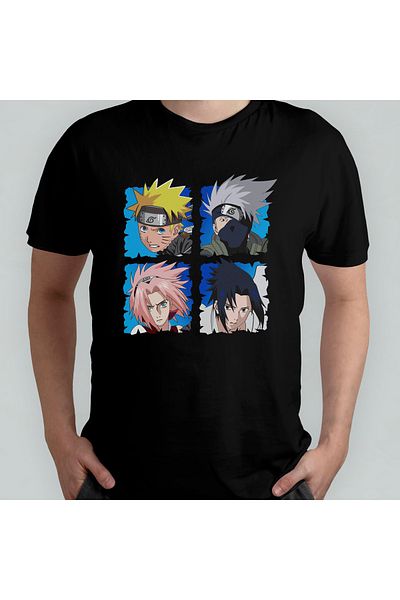Pixxa Naruto Anime Manga Unisex 100% βαμβακερό μπλουζάκι με λαιμόκοψη
