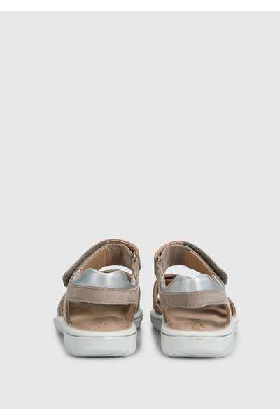 Superfit Beige Leather Flat Sandals for Girls