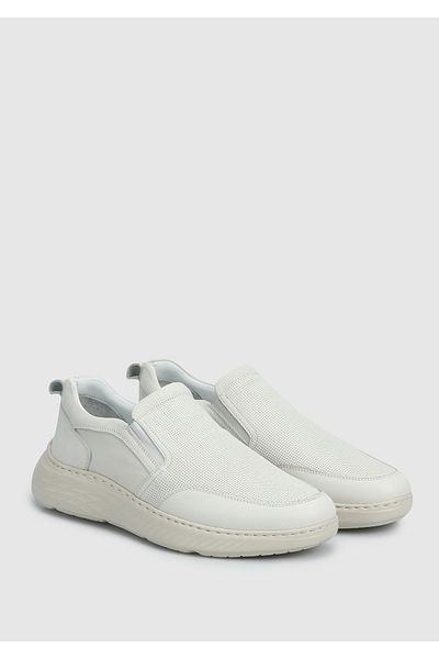 Eclipse White Leather Men's Shoes