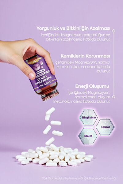 Zühre Ana Magnezyum Bisglisinat, Taurat, Malat 60 Tablet