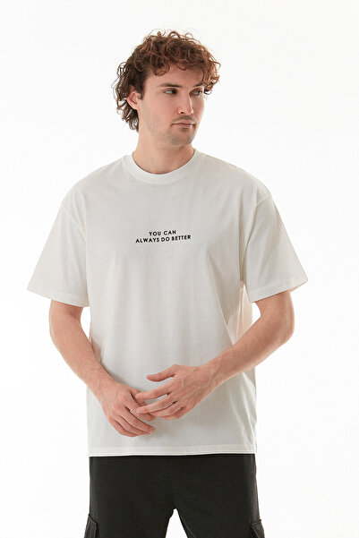 Fulla Moda Text Embossed Printed Crew Neck T-Shirt