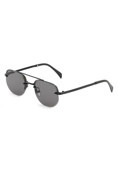 TomyHelf Unisex Sunglasses - Rectangle Design, Black Metal Frame and Glass Db1078/S