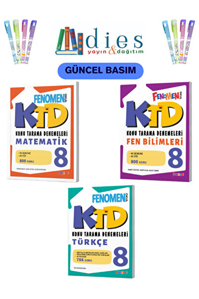 Fenomen Yayıncılık 8. Sınıf Konu Tarama Denemeleri 3'lü Set (Matematik,Fen,Tü...