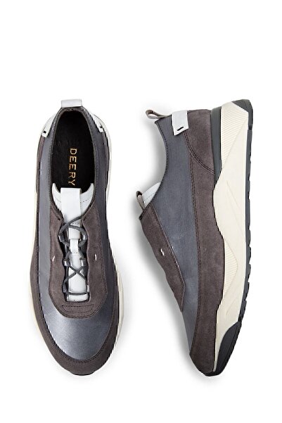 Deery Hakiki Süet Gri Sneaker Erkek Ayakkabı