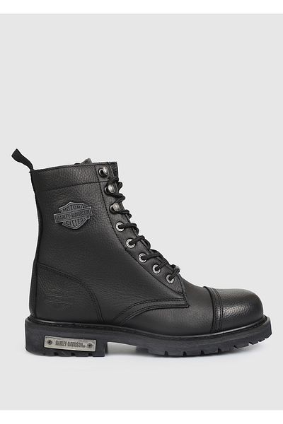 Harley Davidson Colmar Μαύρες Ανδρικές Δερμάτινες Μπότες με στάμπα 025μ 100553