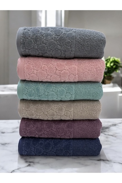 Softplus %100 Pamuklu Kısmi Kadife 6'lı El Havlusu Takımı