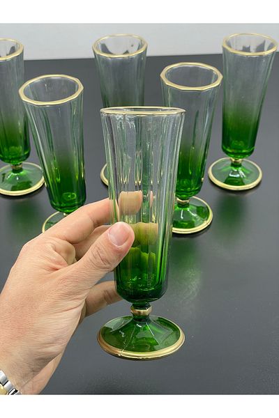 YzHome Set of 6 Glass Flutes Coffee Side Glasses Water Glass 150ml