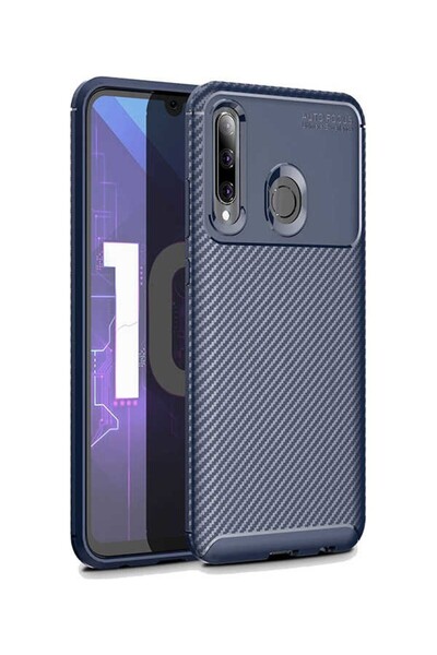 tekno grup حافظة لهاتف Honor 20 Lite بنمط كربون Lux Negro سيليكون أزرق داكن +...