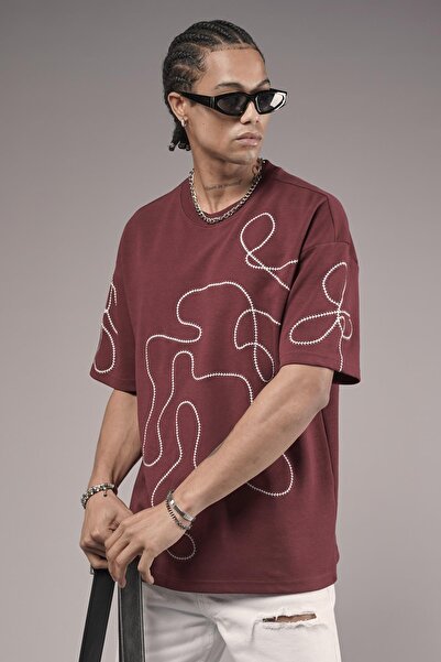 king brich Μπλουζάκι Unisex με λαιμόκοψη με λεπτομέρεια κεντήματος