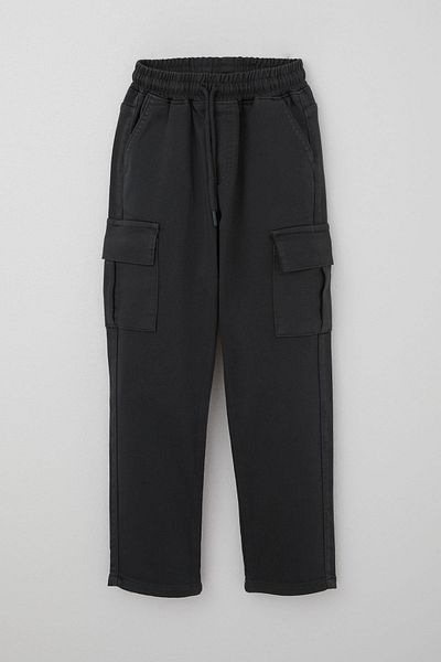 Breeze Boy's Trousers with Cargo Pocket and Elastic Waist, 6-10 Years Old, Smoked