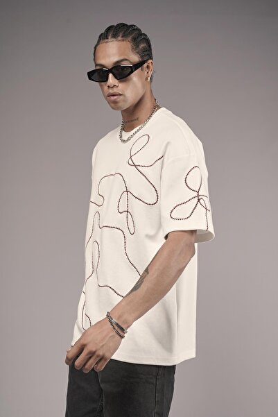 king brich Μπλουζάκι Unisex με λαιμόκοψη με λεπτομέρεια κεντήματος