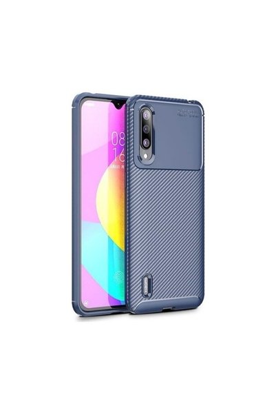 tekno grup حافظة لهاتف Xiaomi Mi 9 Lite بنمط كربون Lux Negro سيليكون أزرق داك...