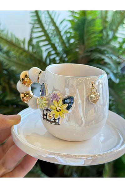 Pernotte Handmade 24K Gold Plated Ceramic Mother's Day Cup