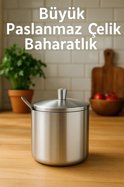 FİTHOME Large Size Cafe Restaurant Restaurant Home Type Stainless Steel Spice Rack