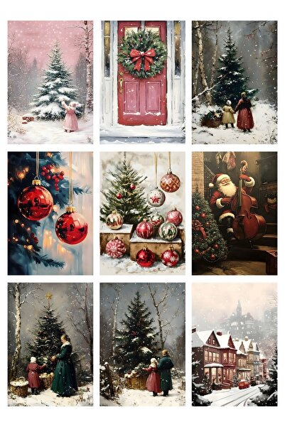 Anime Marketi الصور الحنين للعام الجديد سلسلة بطاقات بريدية حنين مكونة من 9 قطع 22