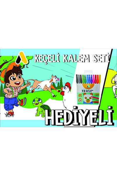 KarmaOfis 30x120 Boyama Rulosu Yaman Çiftlik Hayatı + Adel 12'li Keçeli Boya ...