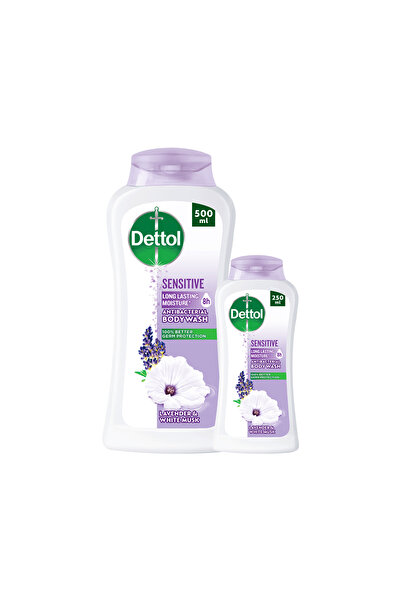 Dettol جل استحمام وغسول للجسم للبشرة الحساسة، برائحة اللافندر والمسك الأبيض، ...