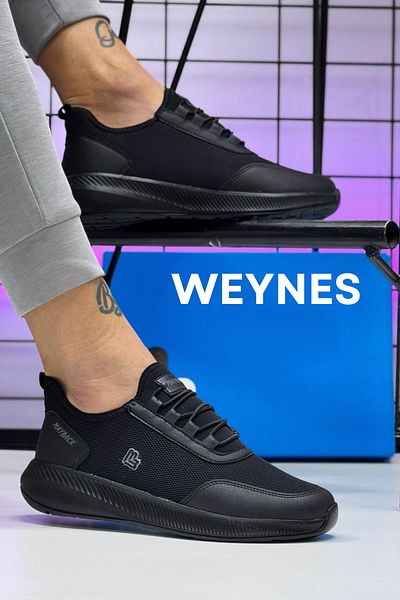 Weynes Unisex Μαύρο Διχτυωτό Καθημερινά Ορθοπεδικά Αθλητικά Παπούτσια WSB4018