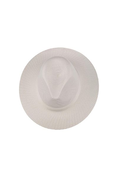 C&City Ανδρικό καπέλο Fedora Mercerized Wide Edge T25750-02 Λευκό