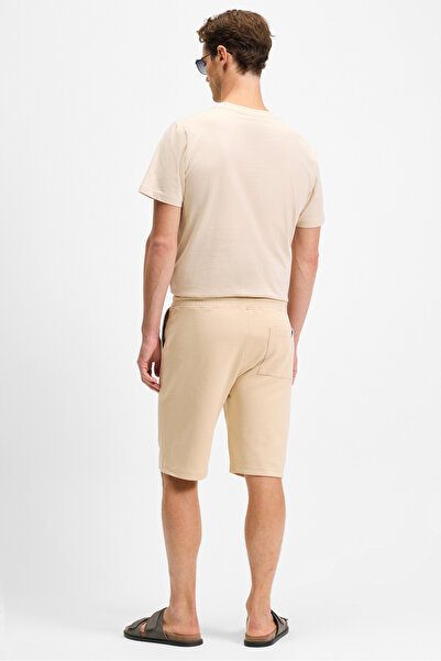 GRIMELANGE CAMILLO Erkek Cebi Fermuarlı Beli Lastikli Koyu Bej Şort & Bermuda
