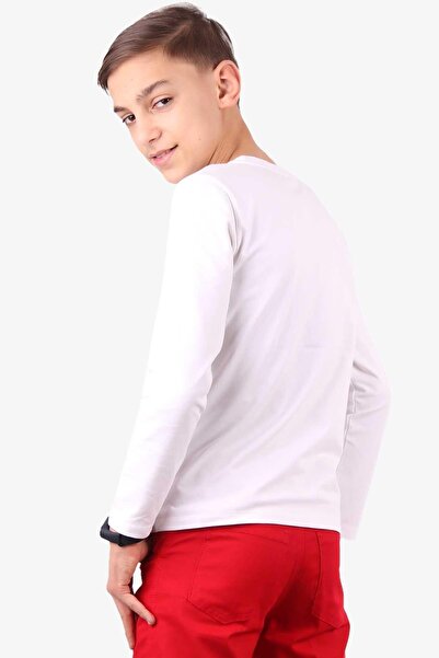 Breeze Λευκό μπλουζάκι για αγόρι 9-14 ετών - Μακρυμάνικο, Τουρκική σημαία