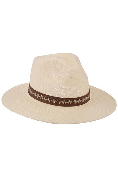 C&City Ανδρικό καπέλο Fedora Mercerized Wide Edge T25750-03 Μπεζ