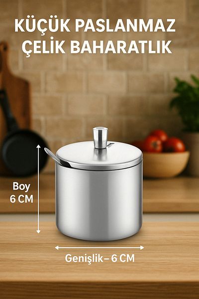 FİTHOME Small Size Cafe Restaurant Restaurant Home Type Stainless Steel Spice Rack