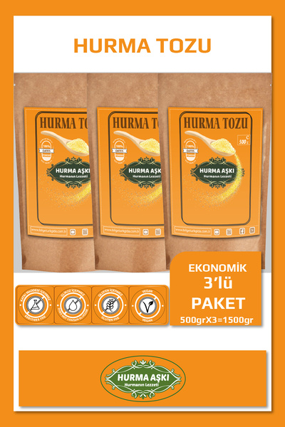 Hurma Aşkı Hurma Tozu 500GrX3=1500Gr