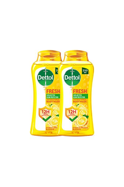 Dettol Fresh Shower Gel & Body Wash, Citrus & Orange Blossom Scent, 250ml x 2