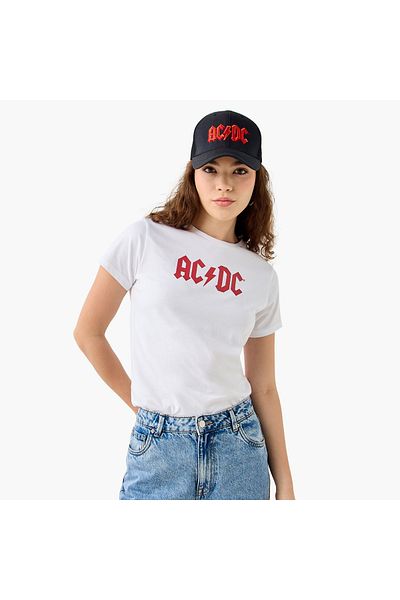 SP Characters AC/DC Printed T-shirt with Crew Neck and Short Sleeves