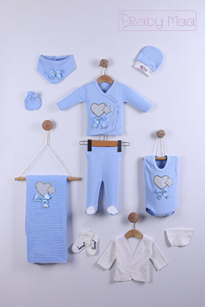 Baby Maa Yenidoğan 10'lu Unisex Hastane Çıkışı Seti Kutulu Taşlı Kalp 01026