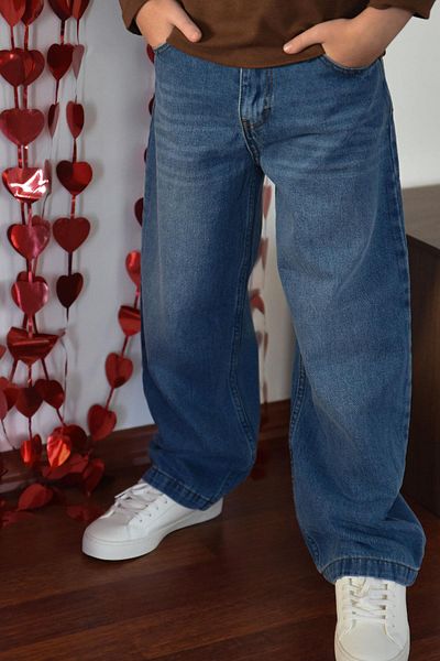 Breeze Pantaloni Jean pentru baieti cu buzunar cu fermoar 5-9 ani, albastru
