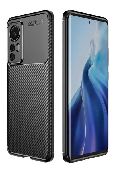 tekno grup حافظة لهاتف Xiaomi Mi 12 Pro بنمط كربون لوكس نيغرو سيليكون أسود + ...