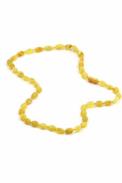 SAURACHI Certified Natural Stone Drop Amber Adult Necklace 8-11Gr Dark Yellow