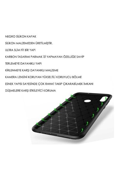 tekno grup Case for Xiaomi Redmi Go Case Carbon Patterned Lux  Silicone Navy Blue + Nano Screen Protector