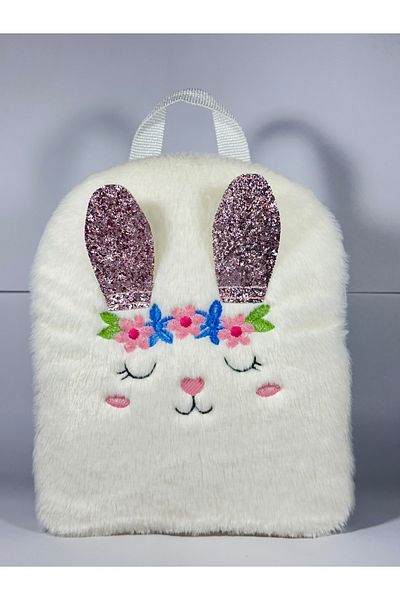 MEYL ÇANTA Plush Rabbit Patterned Children's Backpack |   Cute Girl's Bag for Kindergarten and Nursery