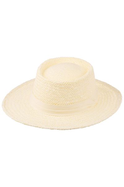 C&City Ανδρικό καπέλο Fedora με λεπτομέρεια από άχυρο Y24750-03 Κρέμα
