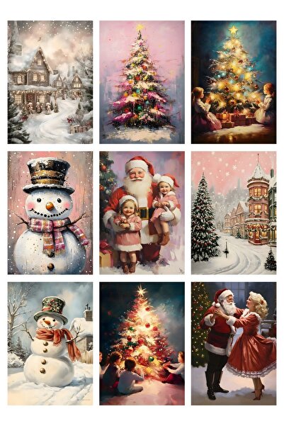 Anime Marketi الصور الحنين للعام الجديد سلسلة بطاقات الصور الفوتوغرافية الحنين المكونة من 9 قطع 24