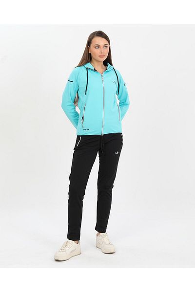 Fors Life Women's Stylish 2'Li Set Tracksuit Set with Hood, Mint