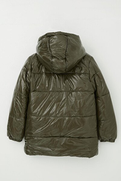 esso mandolin Erkek Çocuk Mont Armalı Kapüşonlu Fermuarlı 6-10 Yaş, Koyu Haki Yeşil