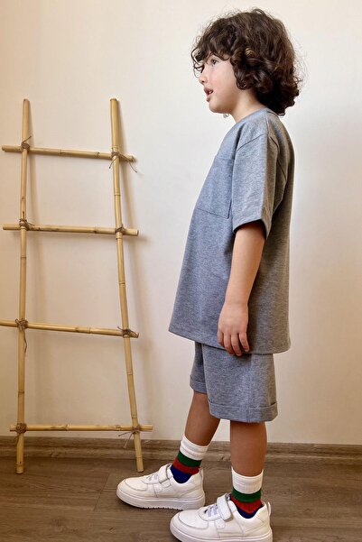 Breeze 3-7 Years Old Boy Shorts Set - Pocketed, Dark Gray Melange