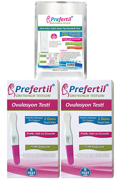 Prefertil Ovulasyon/yumurtlama Testi Paketi - [ 2 Kutu = 10 Adet 3 Adet Gebel...